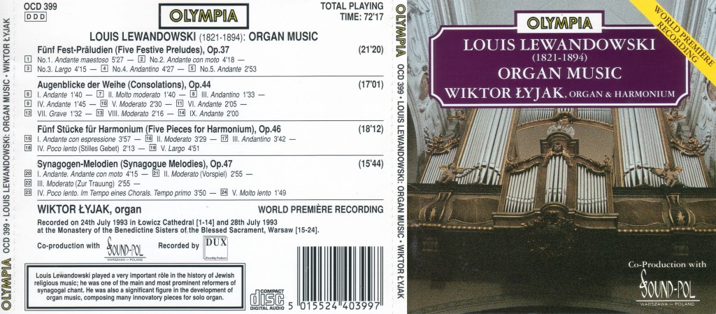 Louis Lewandowski – organ music